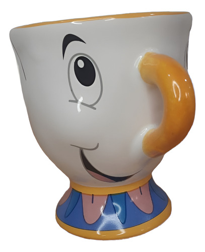 Taza 3d Chip De Cerámica - La Bella Y La Bestia 350 Ml Blanco Chip