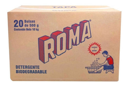 Detergente Roma Polvo Caja 20 Bolsas De 500gr
