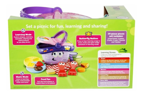 Leapfrog formas y recursos compartidos cesta de picnic Juguete electrónico hablando del niño BN 