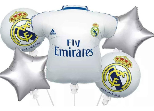 Globo Real Madrid Metalizado Futbol Cumpleaños Juego Pelota