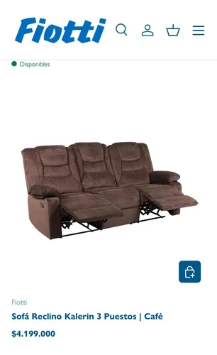 Sofá Reclinable Fiotti 3 Puestos Color Cafe (Usado)