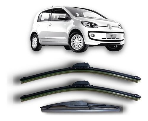 Kit 3 Escobillas Goma Volkswagen Up! 2019 2020 2021 2022