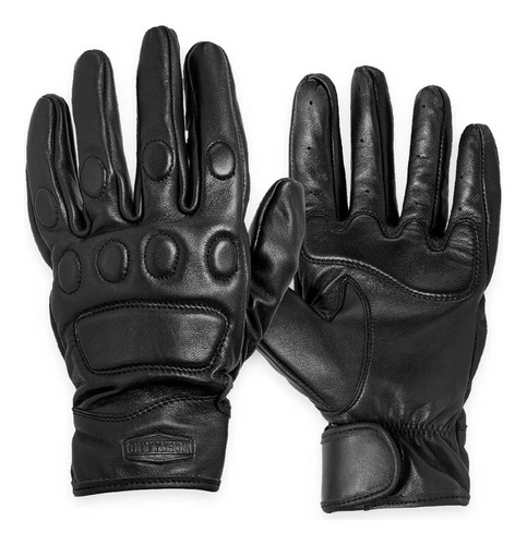 Guantes Motociclista De Piel Para Frio Termico Wkl 1991 Color Negro Talla Xl