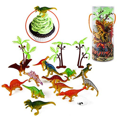 Mini Dinosaurio De Juguete Fijó 35 Piezas 3 Figuras De...