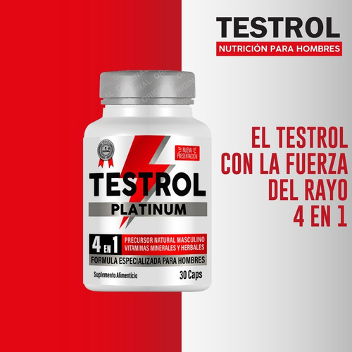 Testrol Platinum - Potenciador Natural Masculino - 30 Caps Sabor Sin sabor
