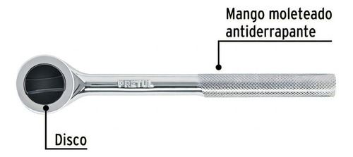 Matraca Cuadro 3/8 Cabeza Redonda Con Disco Pretul 27354