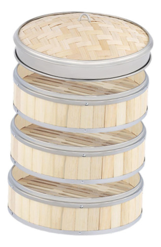 Cesta De Bambú Para Cocinar Al , Vaporera Para 24 Cm