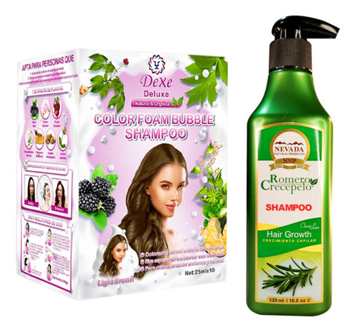 Shampoo Romero 320ml + Shampoo Cubre Canas Claro