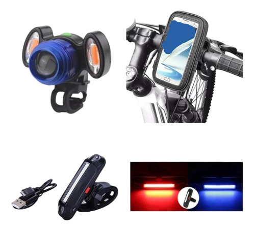 Kit Lampara Bicicleta 5000 Lumens Y Trasera Contra Agua