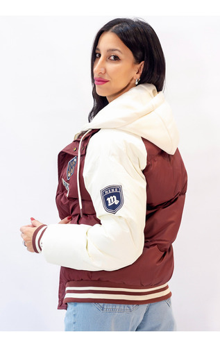 Campera Mujer Universitaria Puffer Impermeable Abrigo