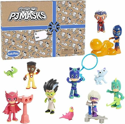 Play Set Pj Masks X 17 Pzas Marca Just Play Caja De Regalo