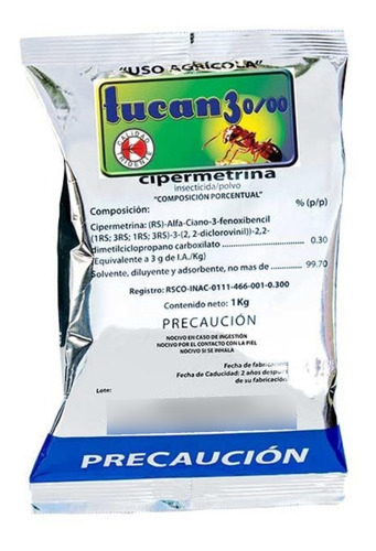 Tucan 3 - Cipermetrina 0.3%: Insecticida / Polvo (24 Kg)