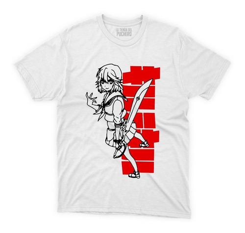 Playera Anime Kill La Kill Ryuko Matoi Panel Negro Logo Rojo