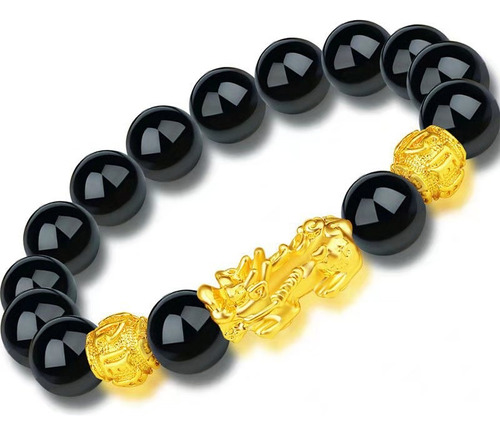 Pulsera Fortuna Amuleto Pixiu Dragon Dorado Casual Bixi B073