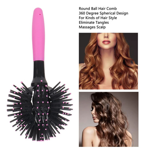 3d Bomb Curl Hair Brush, Peine De Pelo De Bola Redonda De