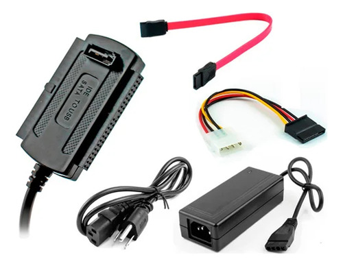 Adaptador Conversor Usb 2.0 Ide Sata I E Sata Ii Com Fonte