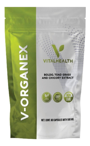 V- Organex Vitalhealth 60 Caps Detox Higado Vesicula