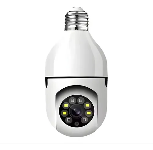 Câmera Lâmpada De Segurança Wifi Giratória Noturna Cor Branco