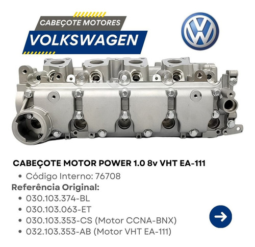 Cabeçote Novo Vw Gol G4 G5 G6 1.0 8v Power Ea111 2009 A 2016