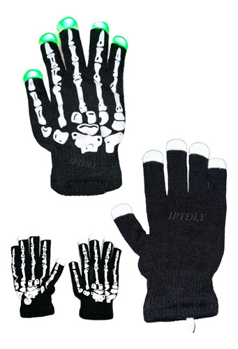 Guantes Tiktok Luces Led 6 Modelo Esqueleto Regalos 2 Pares