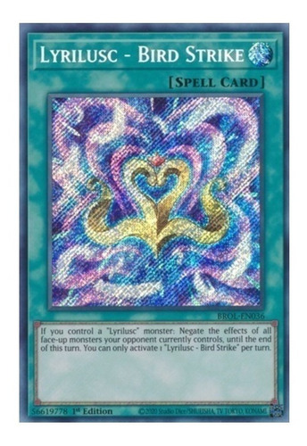 Yugioh Lyrilusc - Bird Strike Brol-en036 Secret Rare