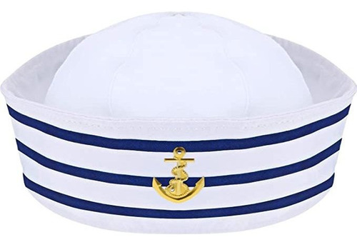 Sombrero De Marinero Azul Marino Con Gorro De Vela Blanca Pa