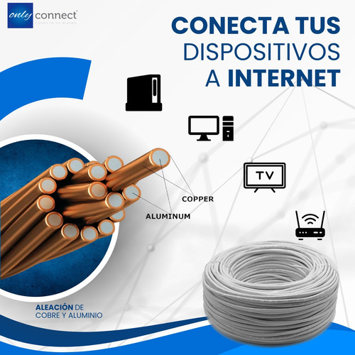 Cable Utp 150mts Xcase Cat 5e De 8 Hilos Para Interior Bco.