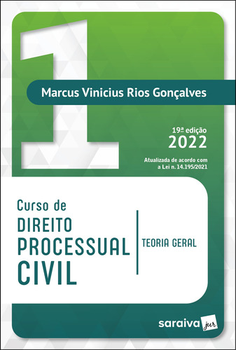 Curso de Direito Processual Civil Vol 1 - 19ª edição 2022, de Gonçalves, Marcus Vinicius Rios. Editora Saraiva Educação S. A., capa mole em português, 2022