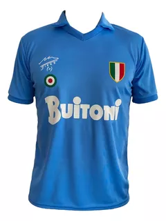 Camiseta Napoli Buitoni Campeon Italia 1986 Celeste Retro