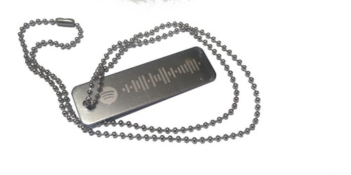 2pza Collar Acero Inox. Personalizado Código Spotify Y Frase