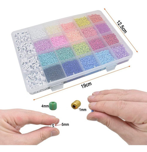 Set De Mostacillas Cuentas Para Pulseras Incluye Letras
