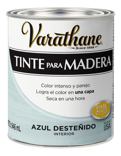 Imagen 1 de 5 de Tinte Para Madera Varathane Color Intenso Seca En 1 H 946 Ml