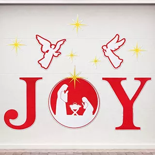 10 Pieces Christmas Garage Door Decorations Nativity Sc...