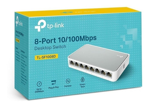 Switch 8 Bocas Tp-link Tl-sf1008d 10/100 Mbps 8 Puertos 