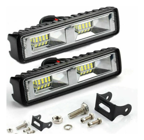 Par Faro 12 Led Barra Luz Fija Y Estrobo