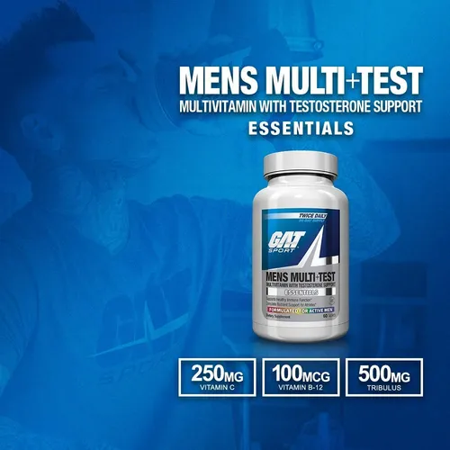 Gat Sport Multi + Test Para Hombre, Multivitamnico Premium Y