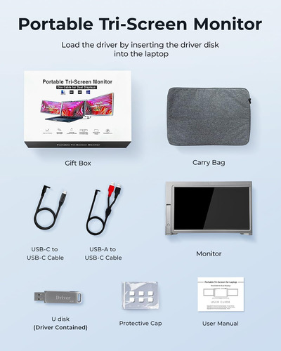 Extensor De Pantalla De La Computadora Portátil Triple De Ra