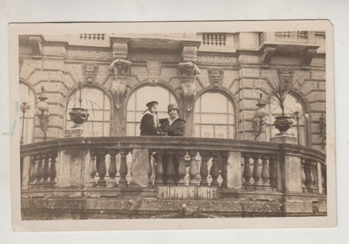 1915 Fotografia Postal Balcon De Hotel Plinius Lago Di Como 