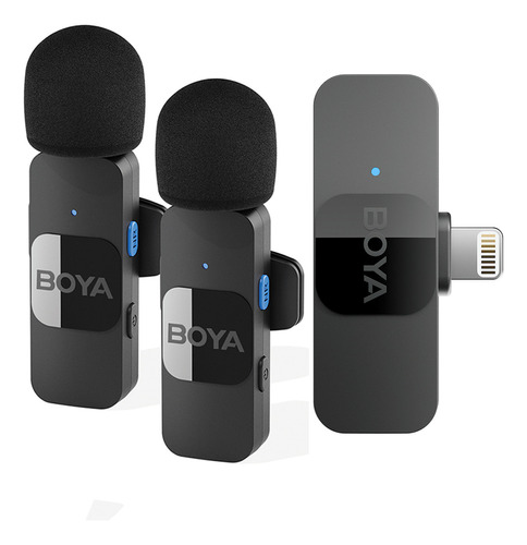 Sistema Microfone Lapela Boya By-v2 Para iPhone com Conector Lightning (2,4 GHz)