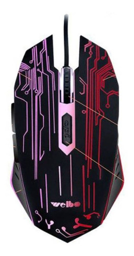 Mouse Optico Gamer Usb Luces Led 6 Botones Weibo Dimm