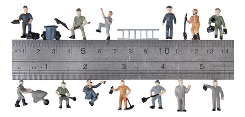4 X 25x 1:87 Pintada Modelo Trabajador Ferroviario Gente