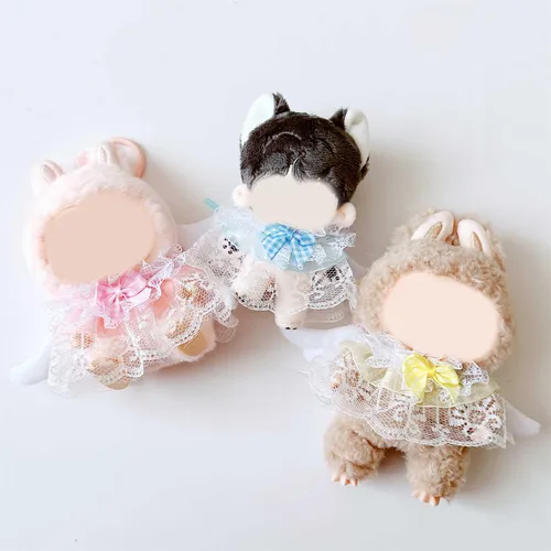 Figura De Peluche Con Babero De Encaje Para Vestir, Amarillo