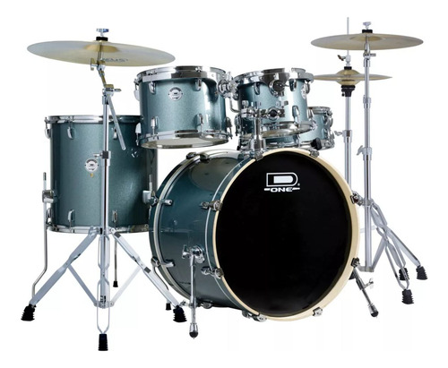 Bateria Acústica D-one Dr22 Com Banco Space Green Rocket