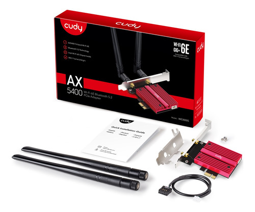 Tarjeta Wifi 6e Cudy We3000s Pci-e Ax5400 + Bluetooth 5.2