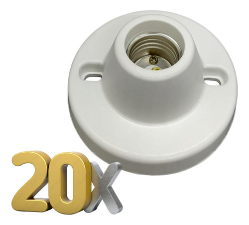 Portalampara Receptaculo Floron Recto E27 Blanco Pack X20
