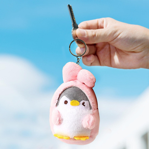 Pingüino Muñeca Llavero Adorable Creativo Oreja Larga Rosa
