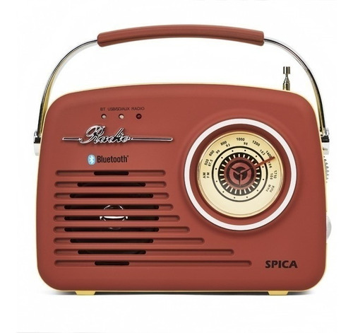 Radio Spica Retro Sp110 Am Fm Bluetooth Usb Bateria Eps