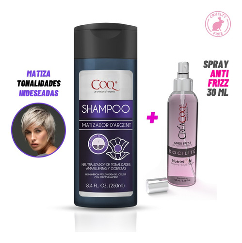 Shampoo Matizador Violeta Rubio 250 + Anti Frizz Uso Diario