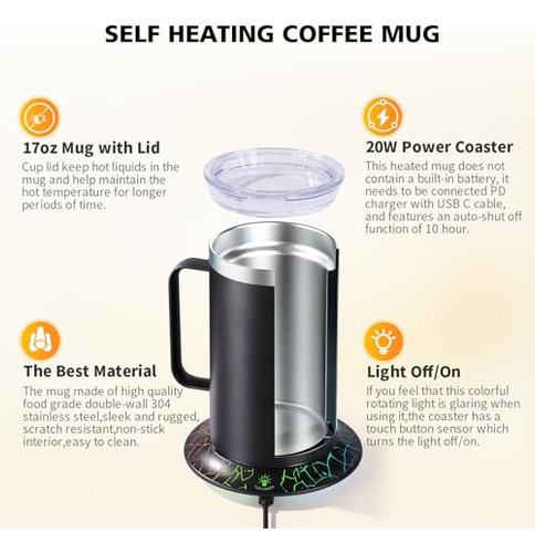Set De Taza Calentadora Y Taza Inteligente, Taza De Café Elé