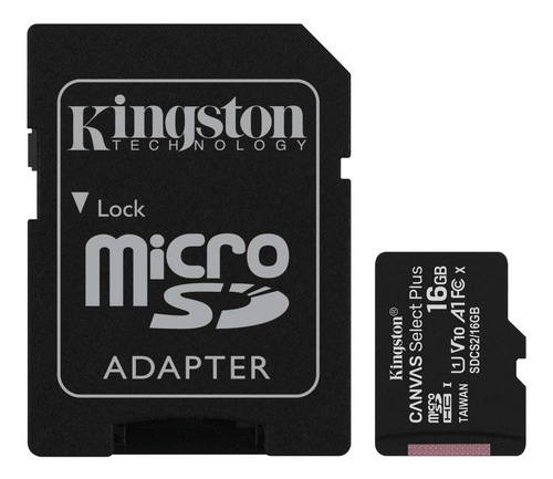 Imagen 2 de 4 de Tarjeta de memoria Kingston SDCS2 Canvas Select Plus con adaptador SD 16GB